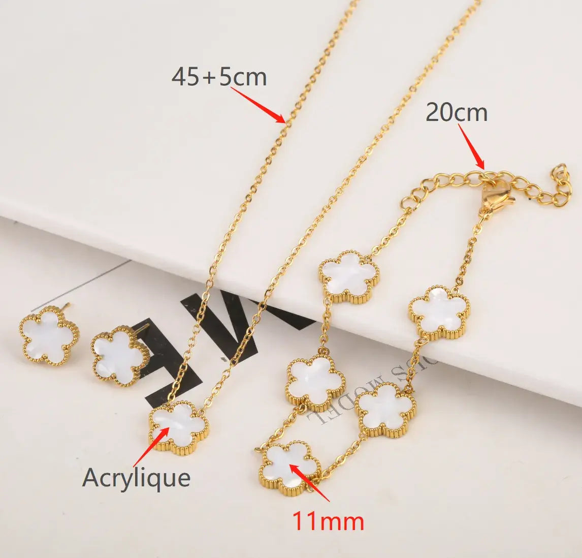 Adjustable Flower Bracelet and Necklace